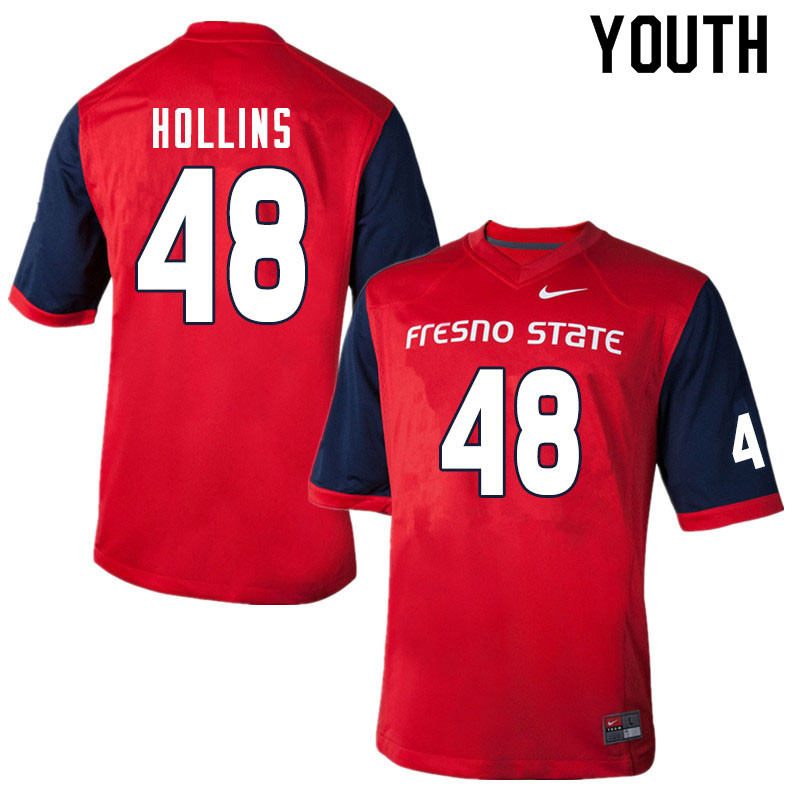 Youth #48 Jacob Hollins Fresno State Bulldogs College Football Jerseys Sale-Red
